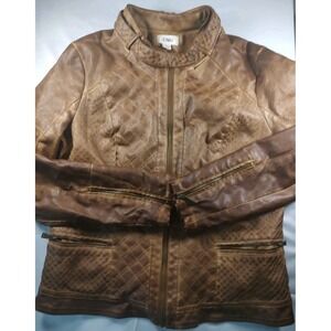 Cato Ladies Large Co-piolot Jacket Brown‎ Faux Leather
